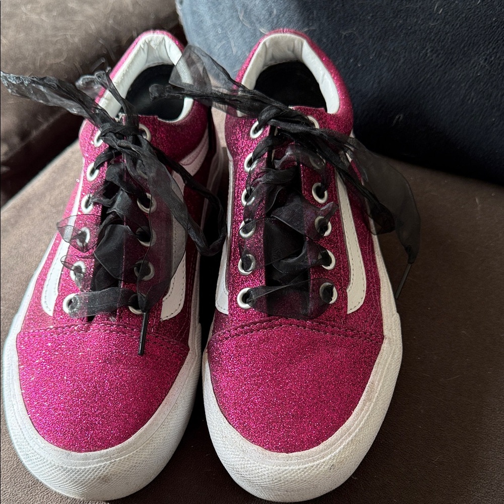 Vans Pink and Black Sneakers